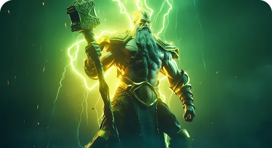 Thor maître du tonnerre parie pour la victoire sur les dieux