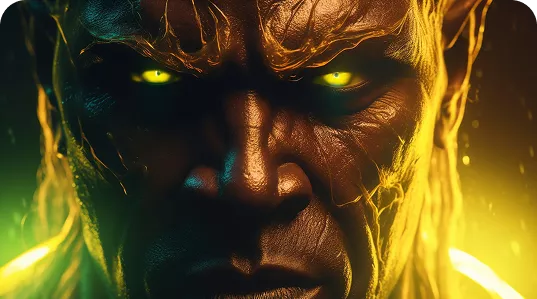 Regard intense de Thor, un dieu scandinave prêt à parier et gagner